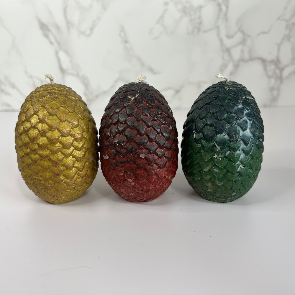 2018 Game of Thrones‎ Dragon Egg Candle Set Daenerys 4" Sculpted No Box